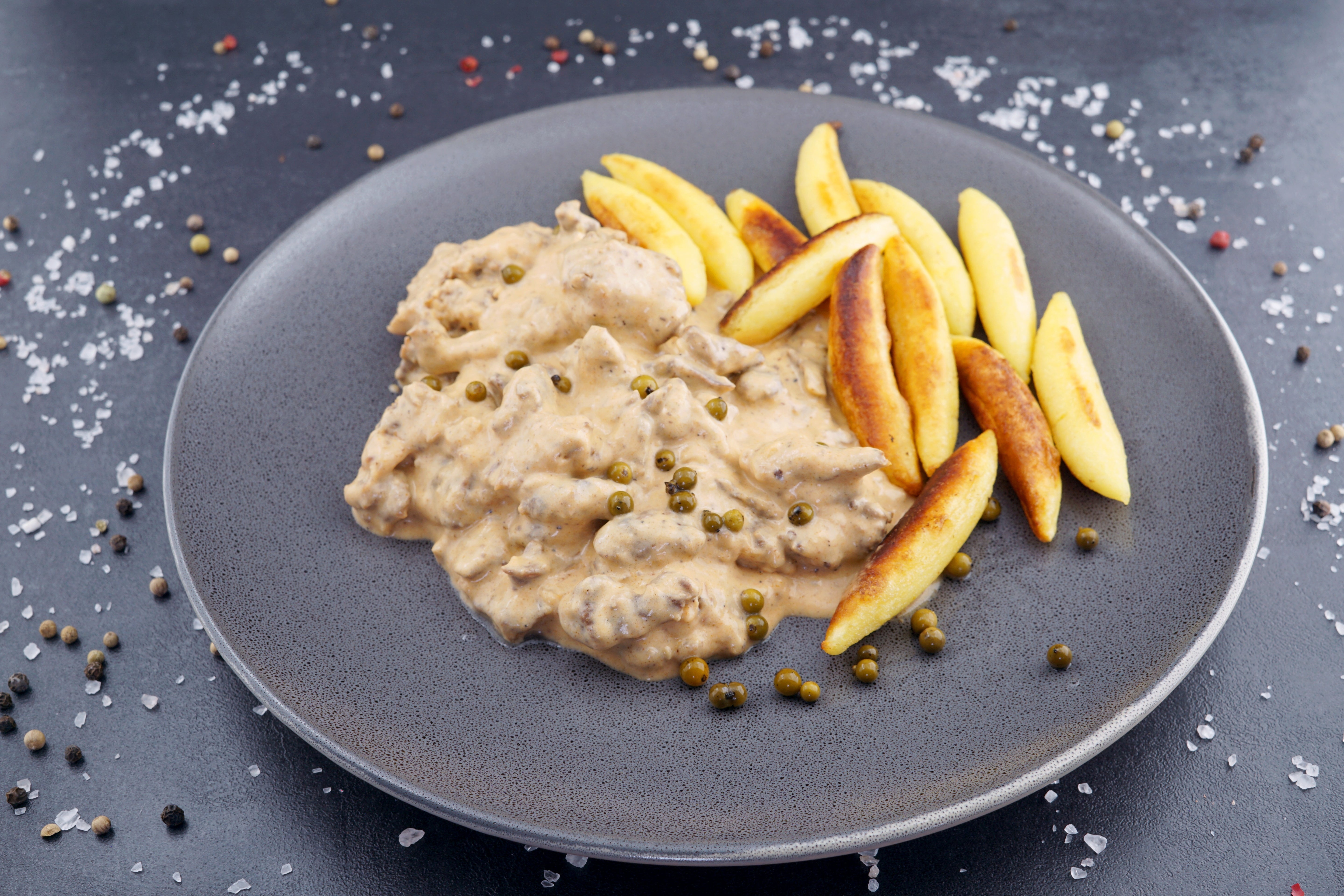 Rindergeschnetzeltes in Pfefferrahmsauce, 450 g